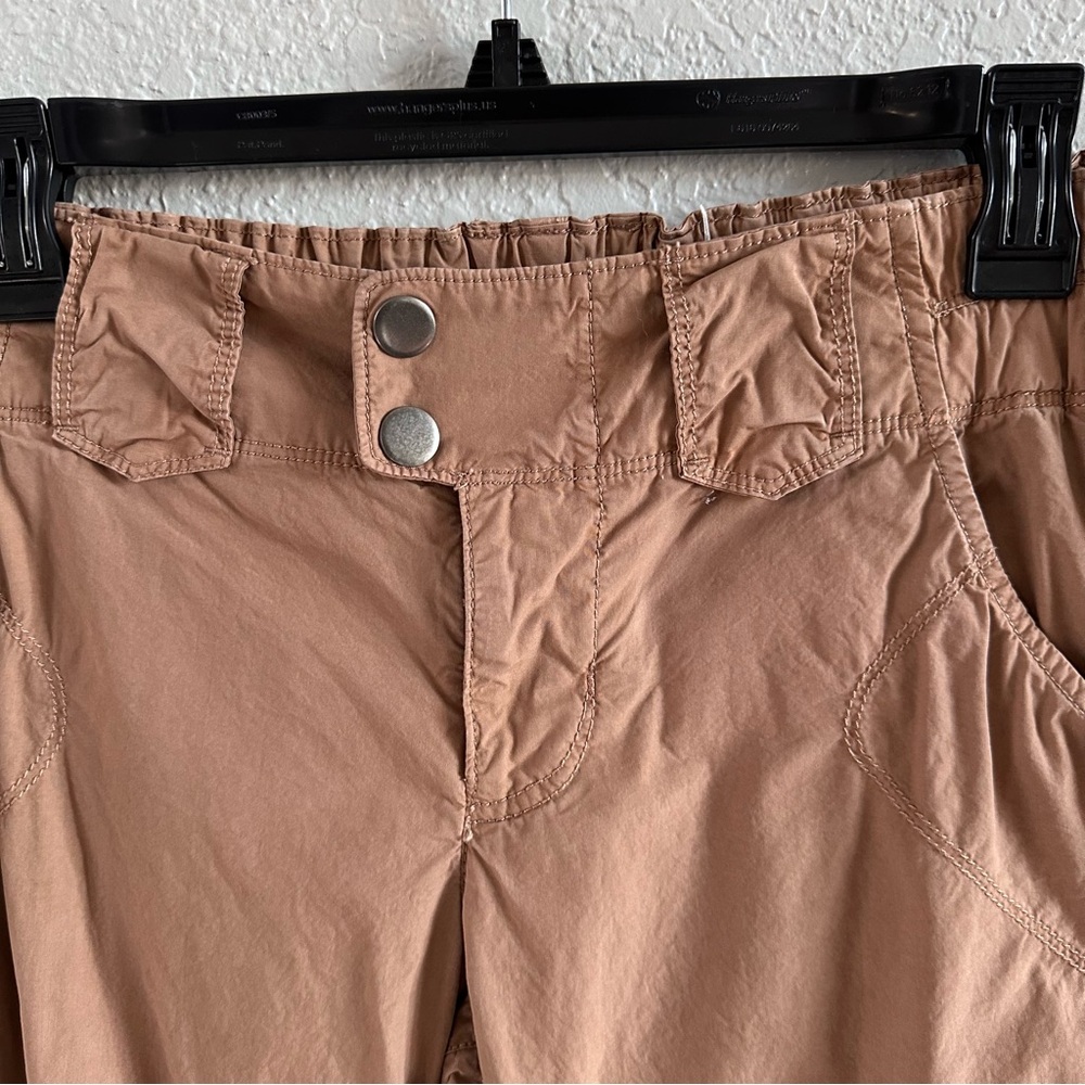 Pilcro Tan Cargo Pants Women’s 25 Utility Pocket Wide Leg Ankle Length - Picture 3 of 14